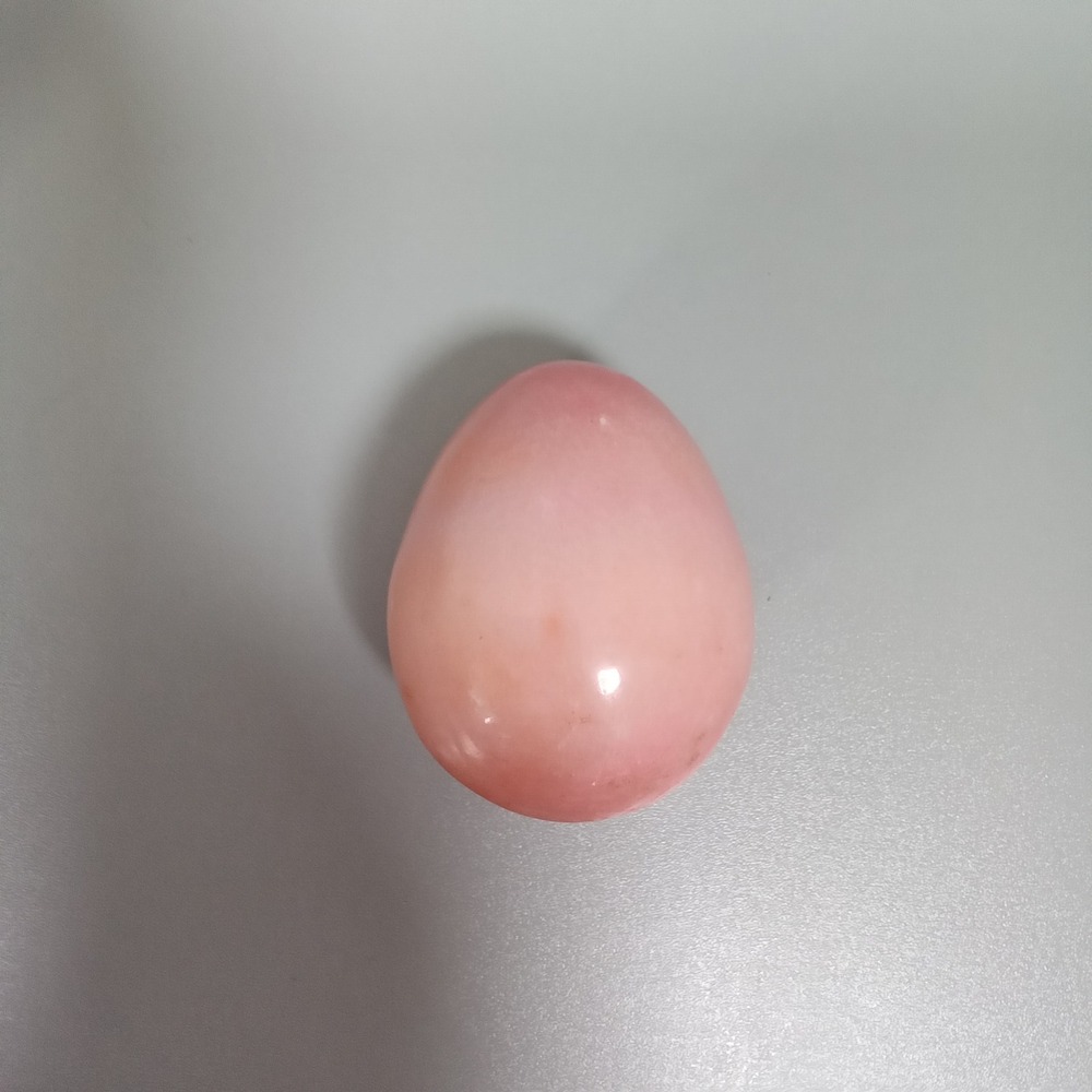 Vintage Pink Marble Alabaster Polished Stone Decorative Egg Paperweight 2.75in